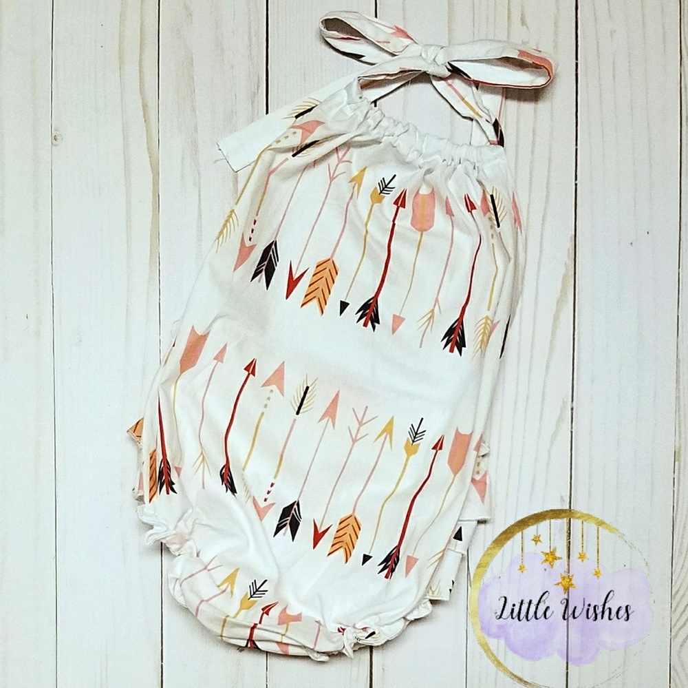 Baby girl boho halter romper/Arrow romper
